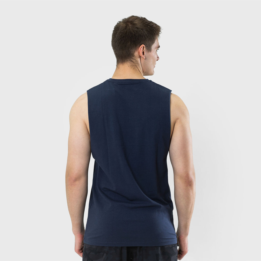 TWL - MEN'S EVERYDAY CLASSIC MUSCLE TANK - MIDNIGHT NAVY/WHITE