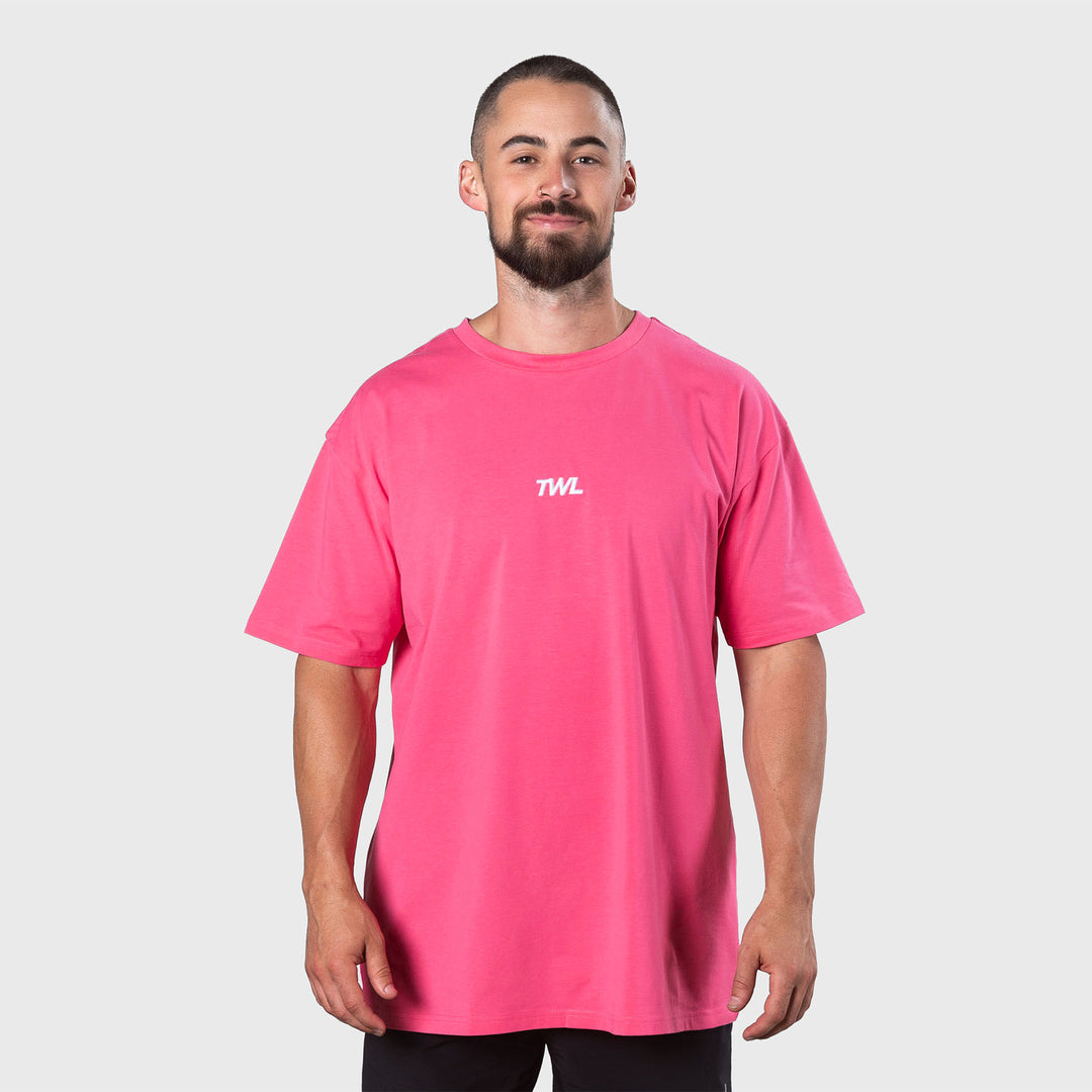 TWL - OVERSIZED T-SHIRT - FLAMINGO/WHITE