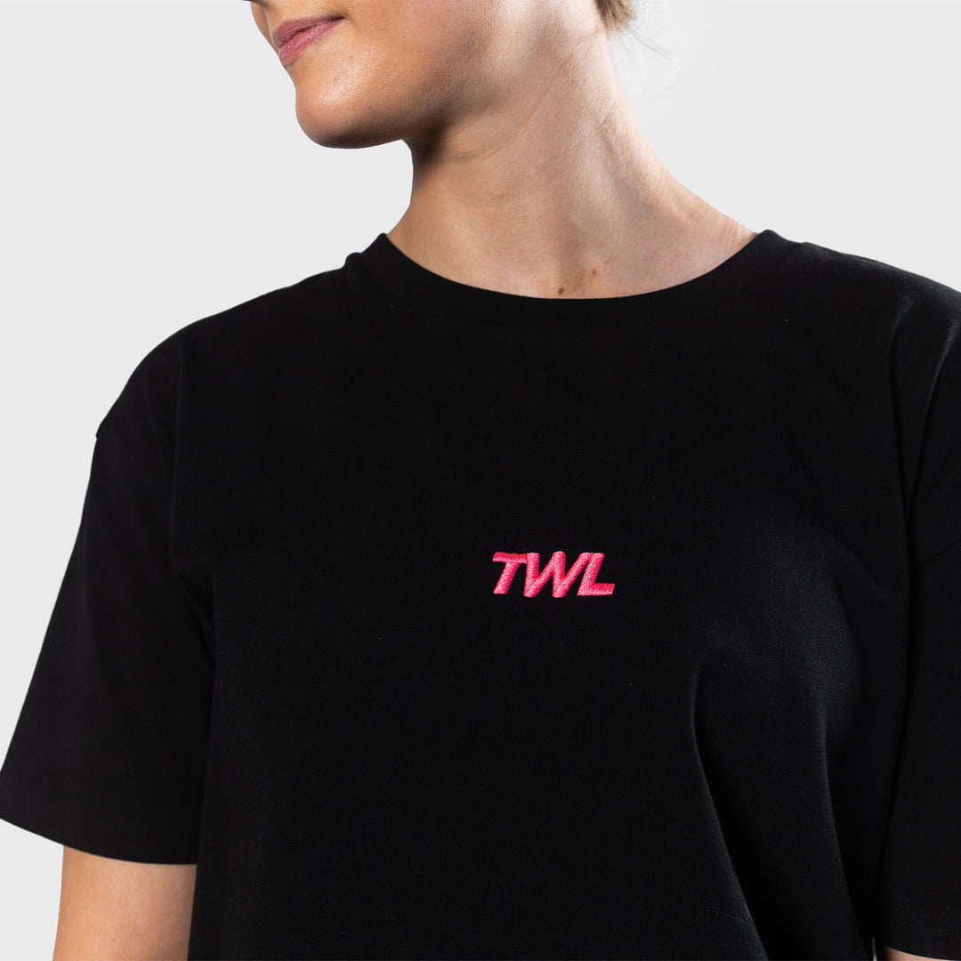 TWL - OVERSIZED T-SHIRT - BLACK/FLAMINGO