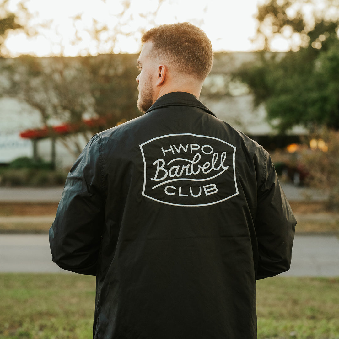 HWPO - BARBELL CLUB COACH JACKET - FADED BLACK