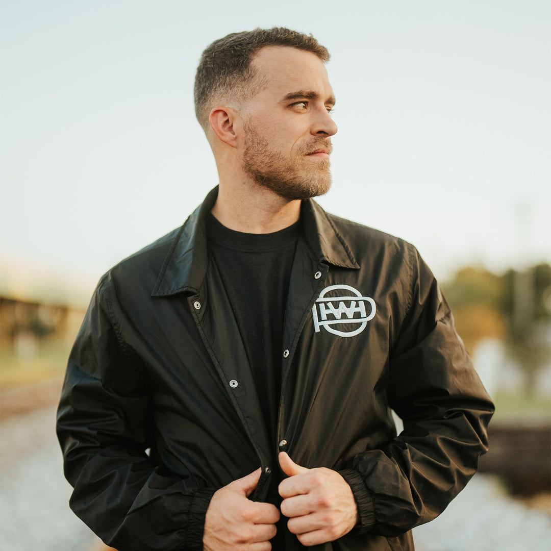 HWPO - BARBELL CLUB COACH JACKET - FADED BLACK