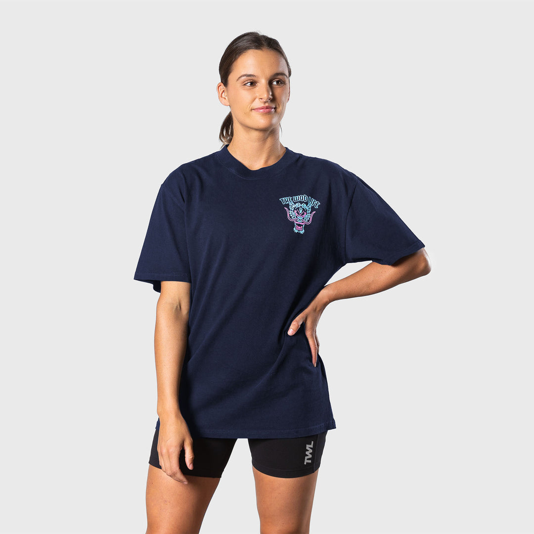 TWL - LIFESTYLE OVERSIZED T-SHIRT - BARBELL CLUB - SAPHIRA - MIDNIGHT NAVY