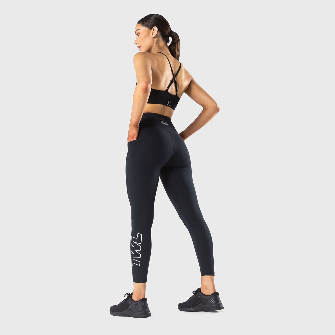 TWL - WOMEN'S ENERGY HIGH WAISTED 7/8TH TIGHTS - ATHLETE - BLACK/WHITE