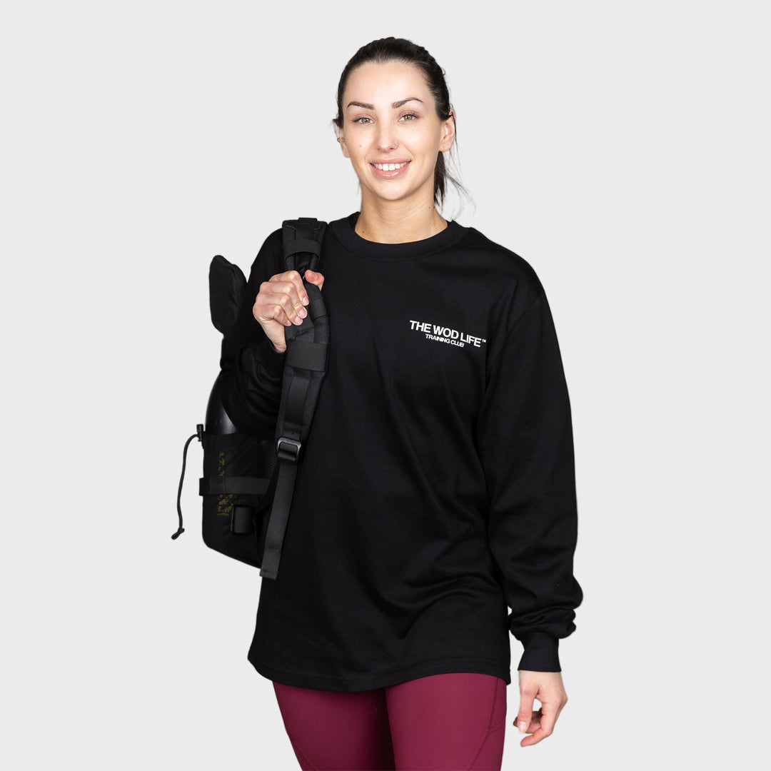 TWL - EVERYDAY LONG SLEEVE T-SHIRT - TRAINING CLUB - BLACK/BONE