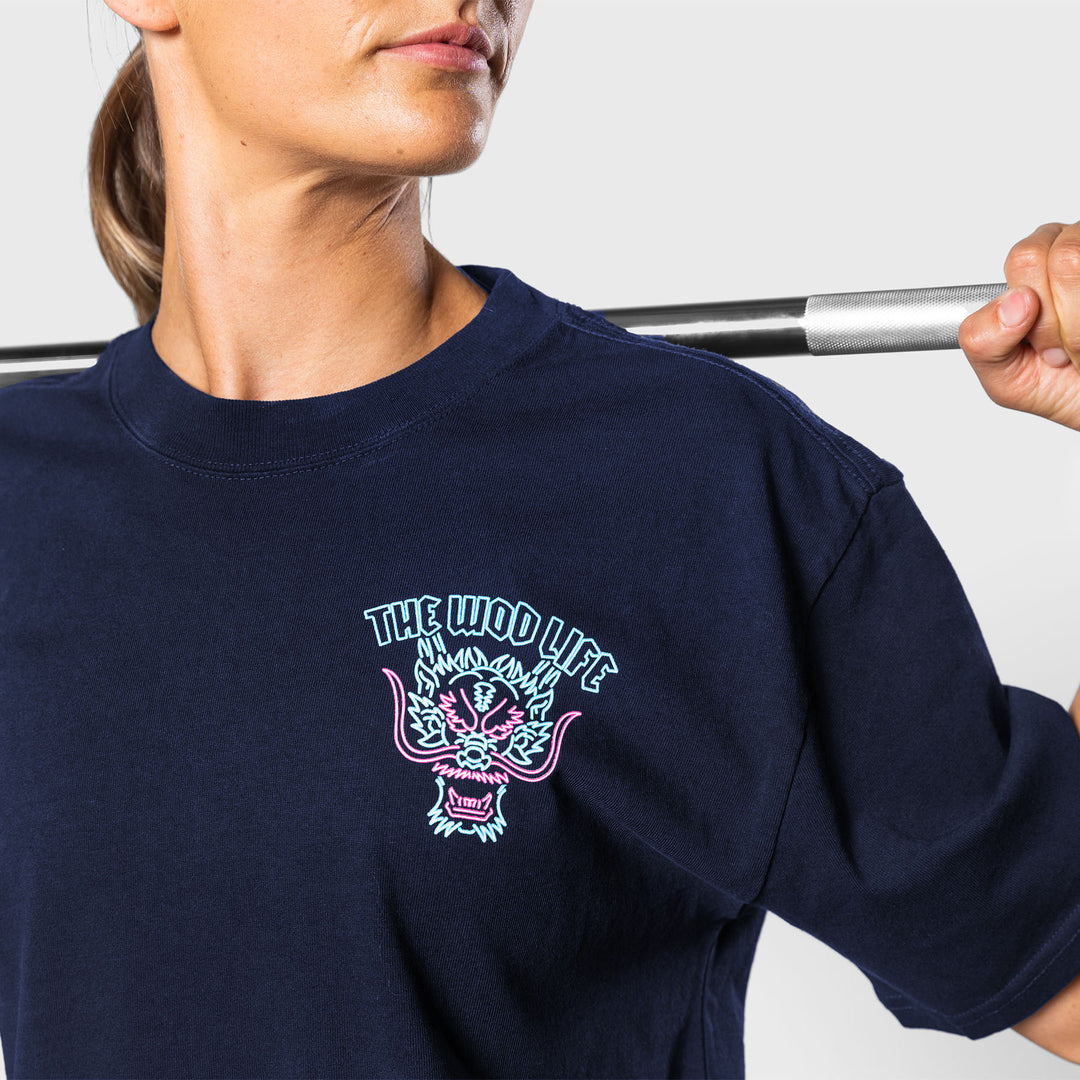 TWL - LIFESTYLE OVERSIZED T-SHIRT - BARBELL CLUB - SAPHIRA - MIDNIGHT NAVY