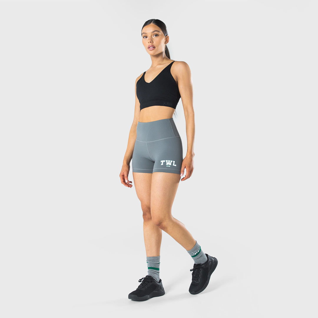 TWL - WOMEN'S HIGH WAISTED BALANCE SHORTS - VARSITY - DARK GREY
