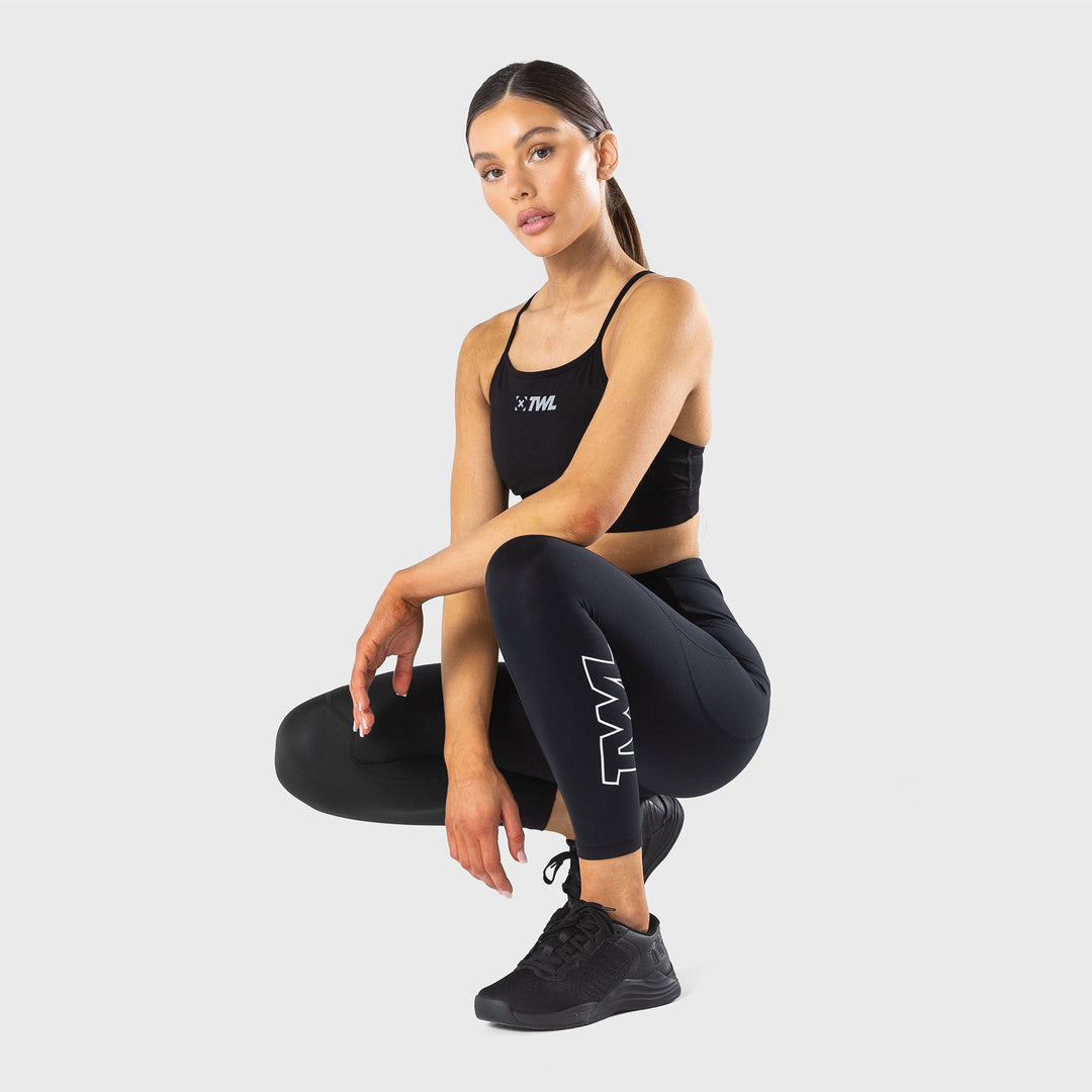 TWL - WOMEN'S ENERGY HIGH WAISTED 7/8TH TIGHTS - ATHLETE - BLACK/WHITE