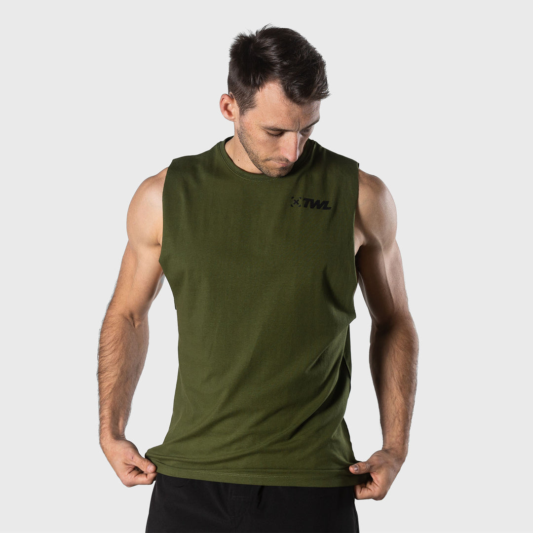 TWL - MEN'S EVERYDAY MUSCLE TANK 2.0 SL - DARK KHAKI/BLACK