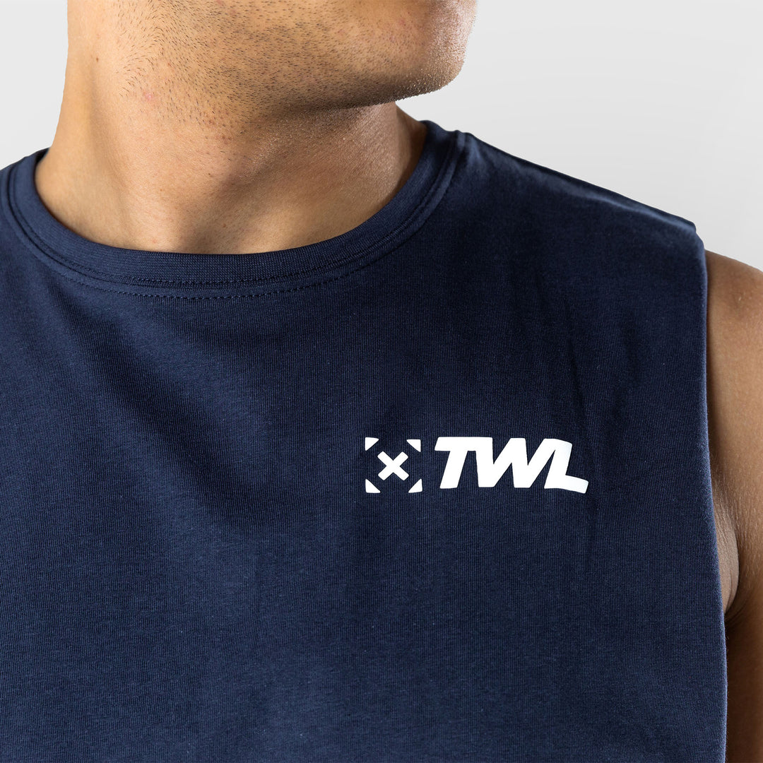 TWL - MEN'S EVERYDAY MUSCLE TANK - SL - INDIGO/WHITE