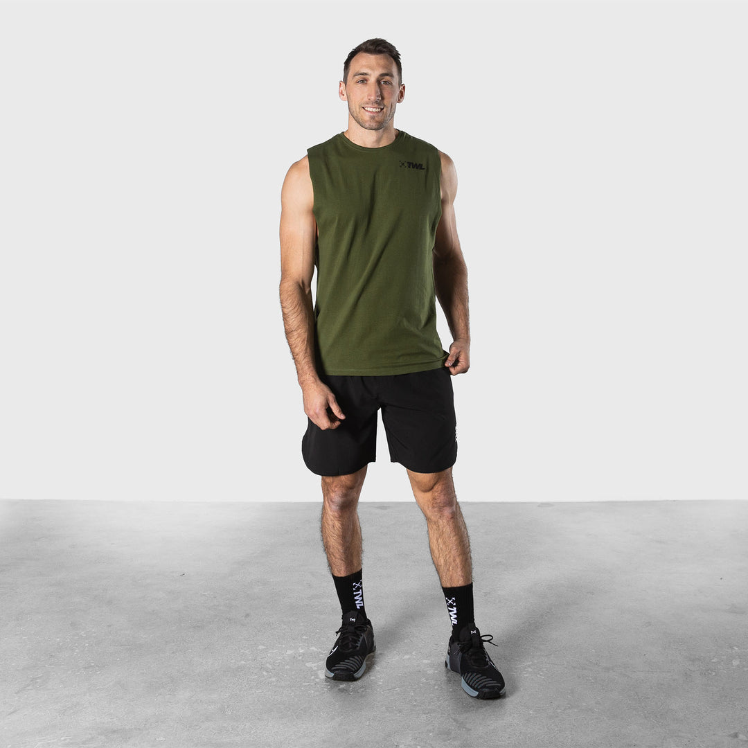 TWL - MEN'S EVERYDAY MUSCLE TANK 2.0 SL - DARK KHAKI/BLACK