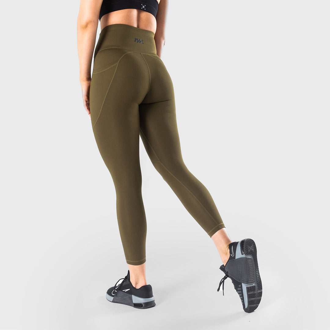 TWL - WOMEN'S ENERGY HIGH WAISTED 7/8 TIGHTS - UNIFORM GREEN