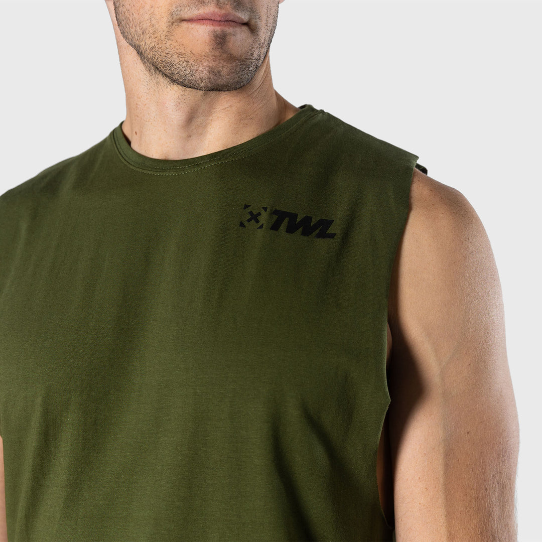 TWL - MEN'S EVERYDAY MUSCLE TANK 2.0 SL - DARK KHAKI/BLACK