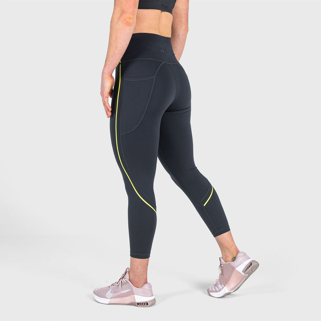 TWL - WOMEN'S ENERGY HIGH WAISTED 7/8 TIGHTS - PHANTOM/CITRUS