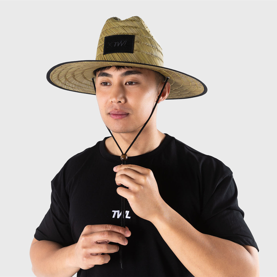 TWL - STRAW HAT WITH VELCRO PATCH - NATURAL