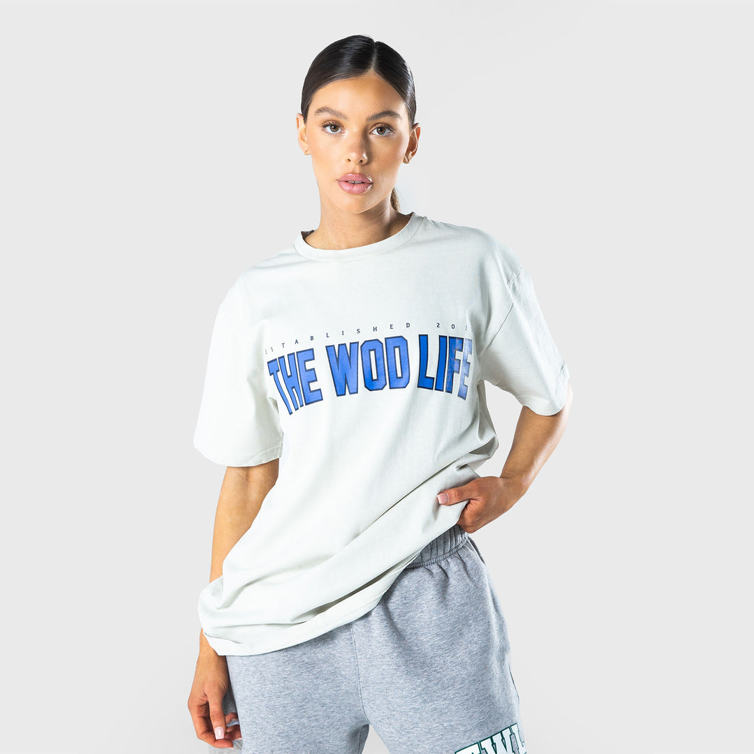 TWL - LIFESTYLE OVERSIZED T-SHIRT - VARSITY - WASHED CEMENT