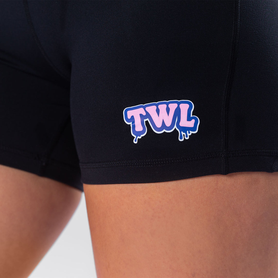 TWL - WOMEN'S ENERGY SHORTS - TREATS - BLACK