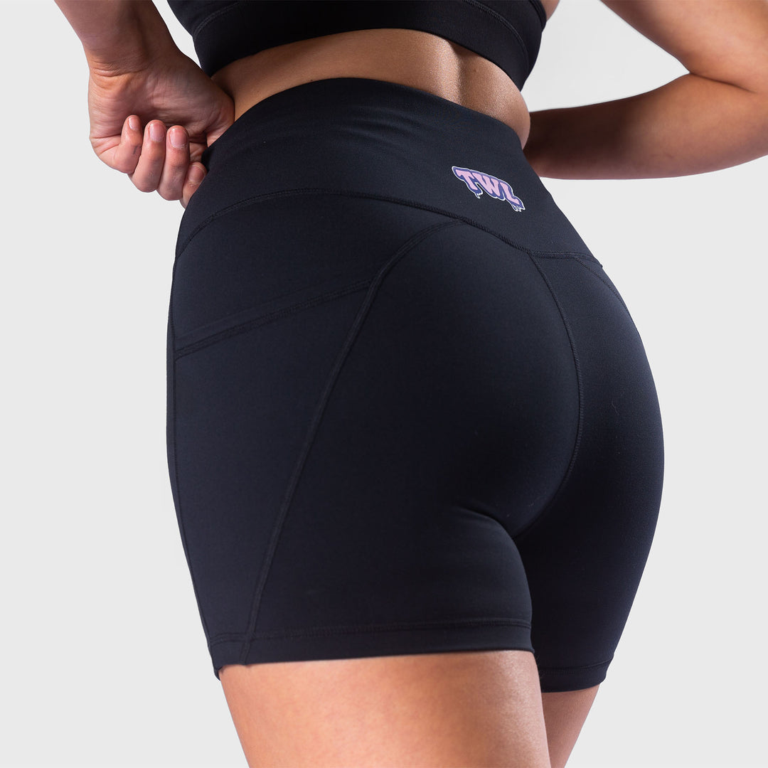 TWL - WOMEN'S ENERGY SHORTS - TREATS - BLACK