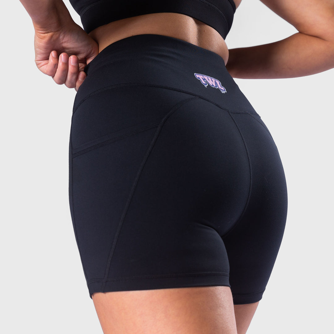 TWL - WOMEN'S ENERGY SHORTS - TREATS - BLACK