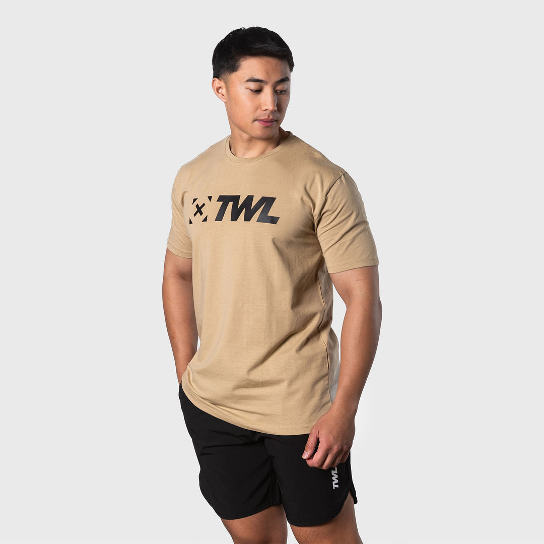 TWL - MENS EVERYDAY CLASSICS T-SHIRT- SAND/BLACK