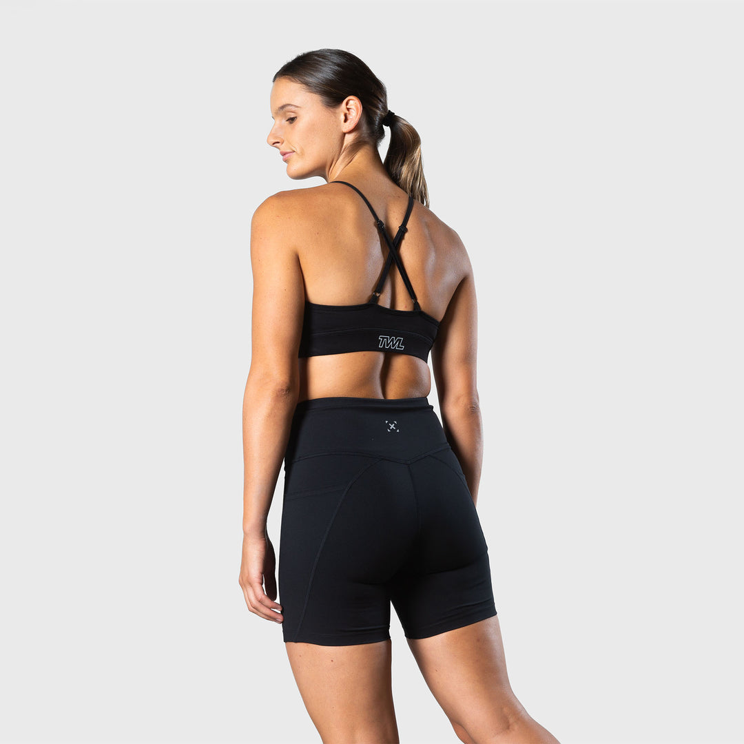 TWL - WOMEN'S FLEET BRA - ATHLETE - BLACK/WHITE