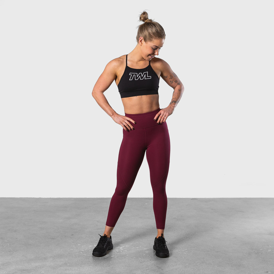 TWL - WOMEN'S ENERGY HIGH WAISTED 7/8TH TIGHTS - DARK CHERRY