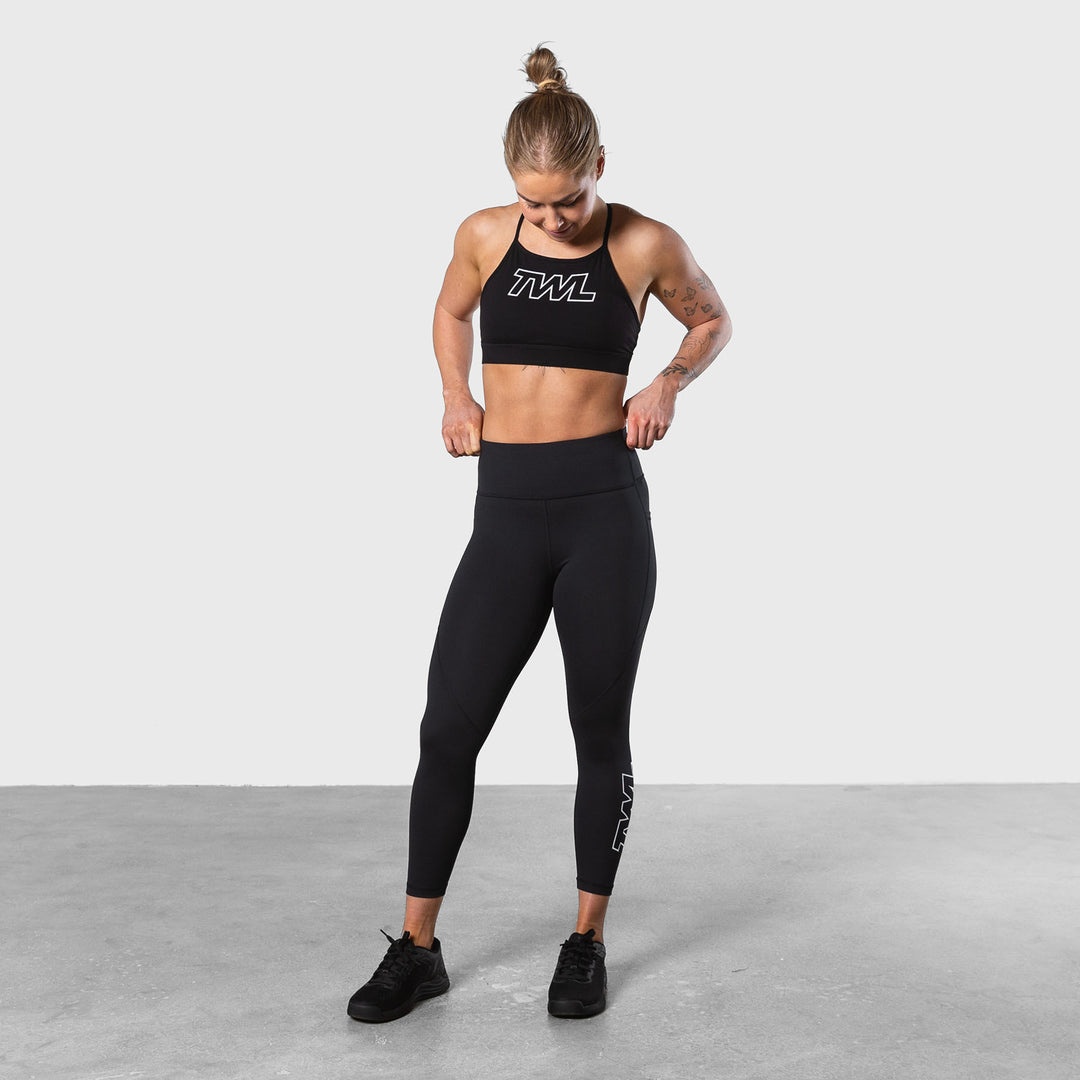 TWL - WOMEN'S ENERGY HIGH WAISTED 7/8TH TIGHTS - ATHLETE - BLACK/WHITE