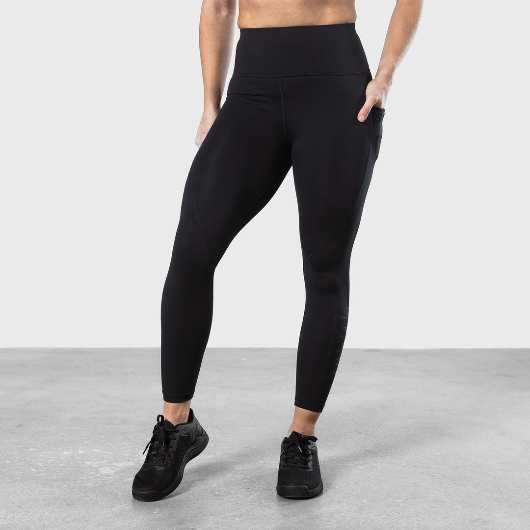 TWL - WOMEN'S ENERGY HIGH WAISTED 7/8TH TIGHTS - ATHLETE - BLACK/BLACK