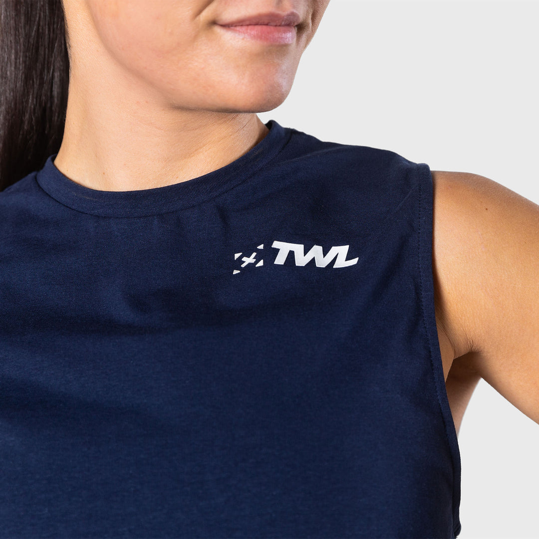 TWL - WOMEN'S EVERYDAY MUSCLE TANK SL - INDIGO/WHITE