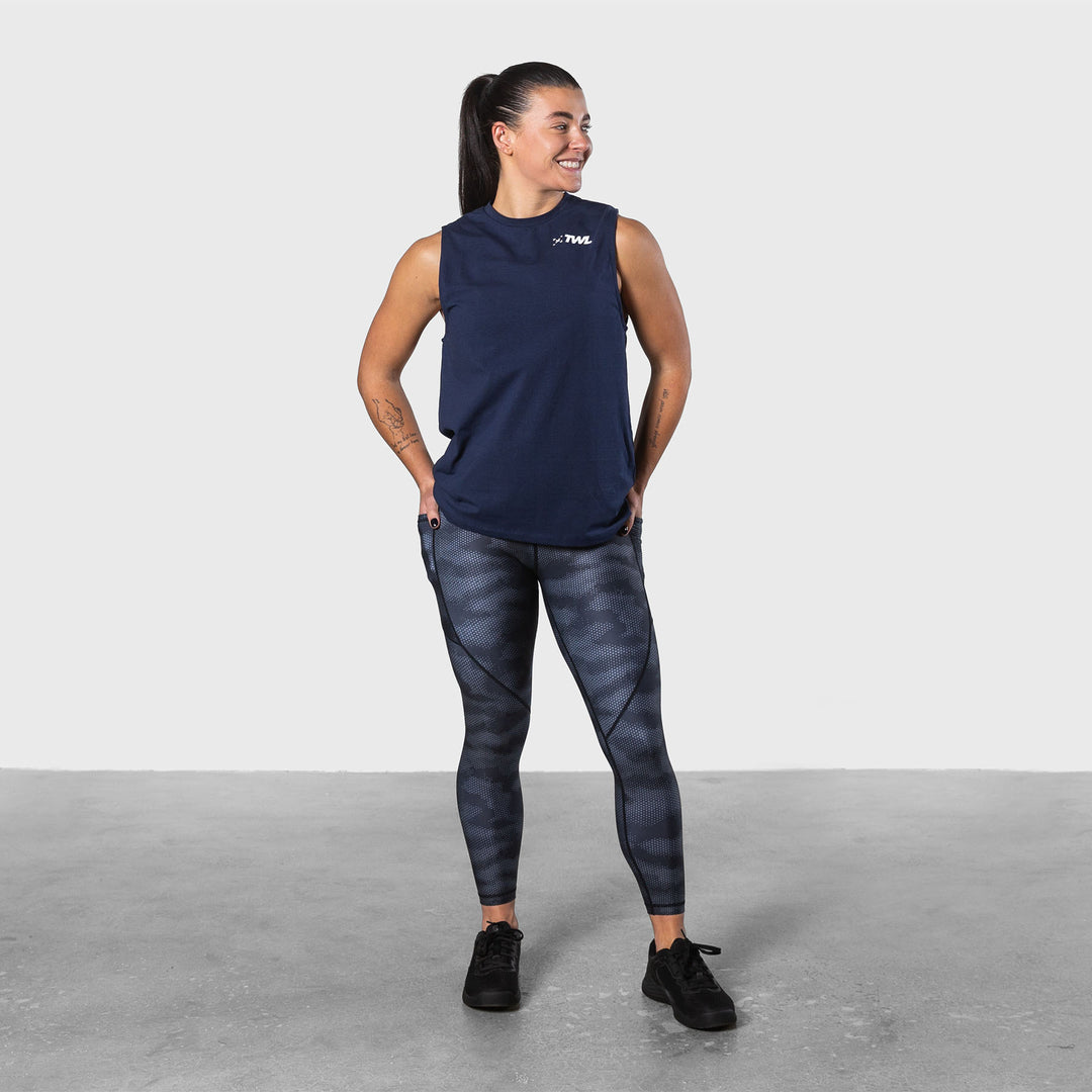 TWL - WOMEN'S EVERYDAY MUSCLE TANK SL - INDIGO/WHITE