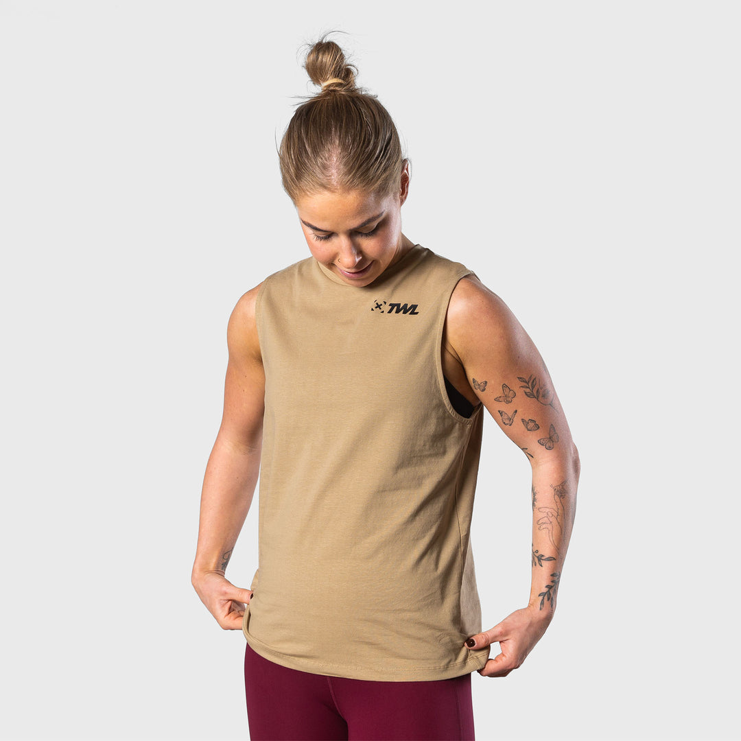 TWL - WOMEN'S EVERYDAY CLASSICS MUSCLE TANK SL - SAND/BLACK