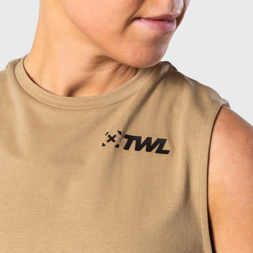 TWL - WOMEN'S EVERYDAY CLASSICS MUSCLE TANK SL - SAND/BLACK