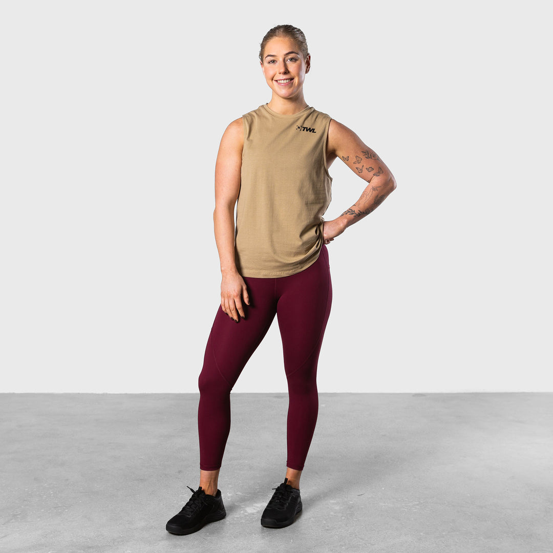 TWL - WOMEN'S EVERYDAY CLASSICS MUSCLE TANK SL - SAND/BLACK