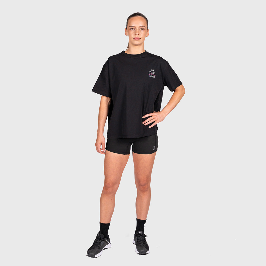 TWL - WOMEN'S OVERSIZED BOYFRIEND T-SHIRT - TRAIN WITHOUT LIMITS - BLACK