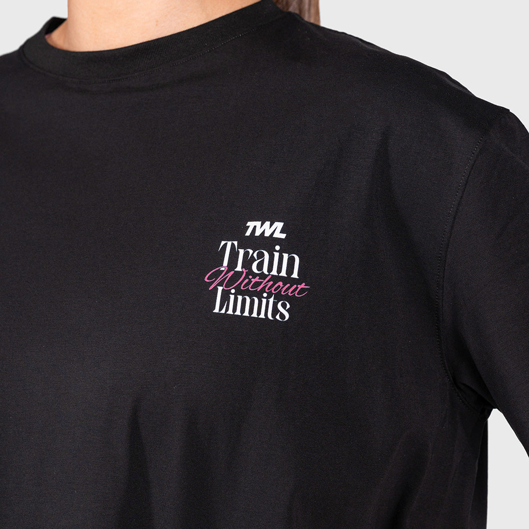 TWL - WOMEN'S OVERSIZED BOYFRIEND T-SHIRT - TRAIN WITHOUT LIMITS - BLACK