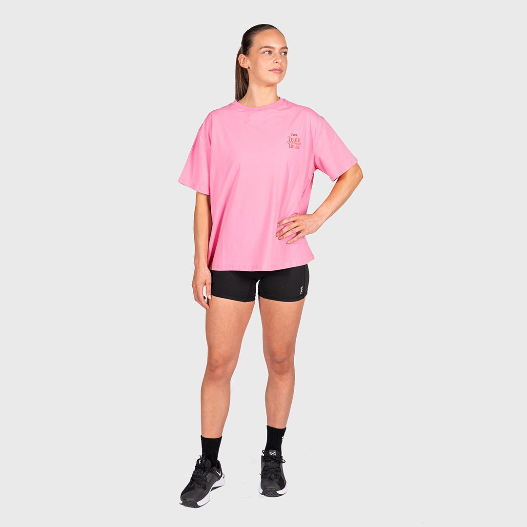TWL - WOMEN'S OVERSIZED BOYFRIEND T-SHIRT - TRAIN WITHOUT LIMITS - PINK