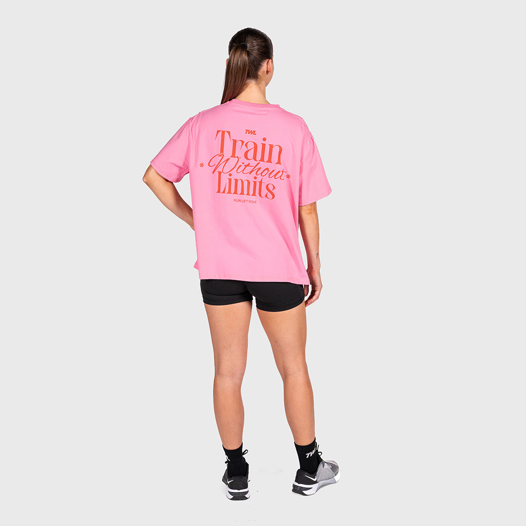 TWL - WOMEN'S OVERSIZED BOYFRIEND T-SHIRT - TRAIN WITHOUT LIMITS - PINK