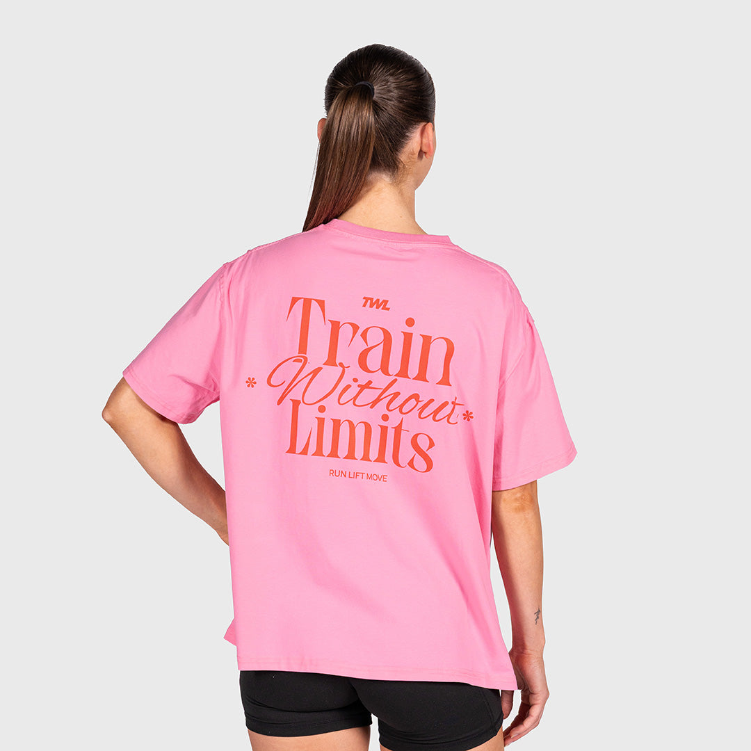 TWL - WOMEN'S OVERSIZED BOYFRIEND T-SHIRT - TRAIN WITHOUT LIMITS - PINK