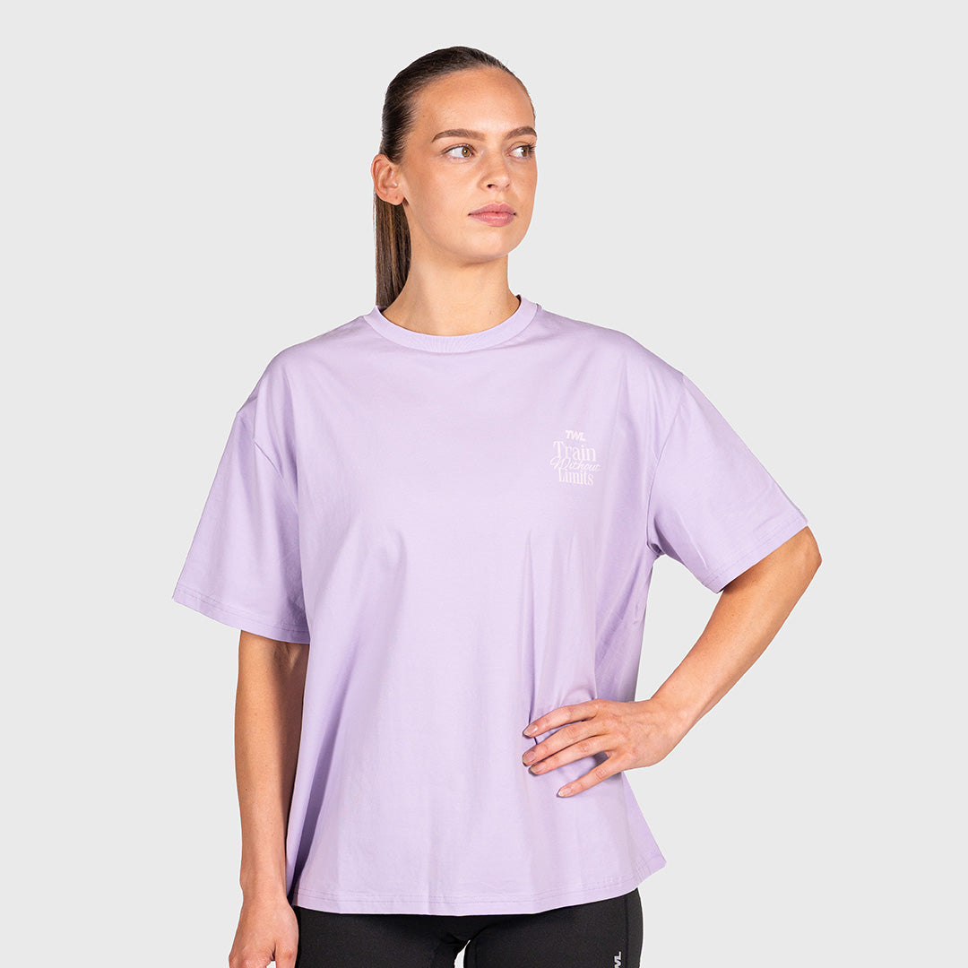 TWL - WOMEN'S OVERSIZED BOYFRIEND T-SHIRT - TRAIN WITHOUT LIMITS - PURPLE