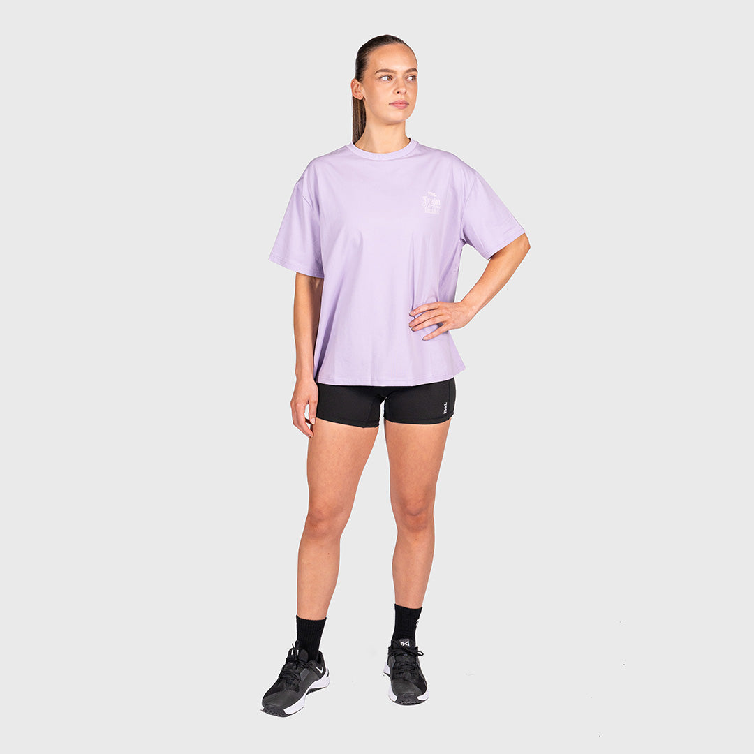 TWL - WOMEN'S OVERSIZED BOYFRIEND T-SHIRT - TRAIN WITHOUT LIMITS - PURPLE