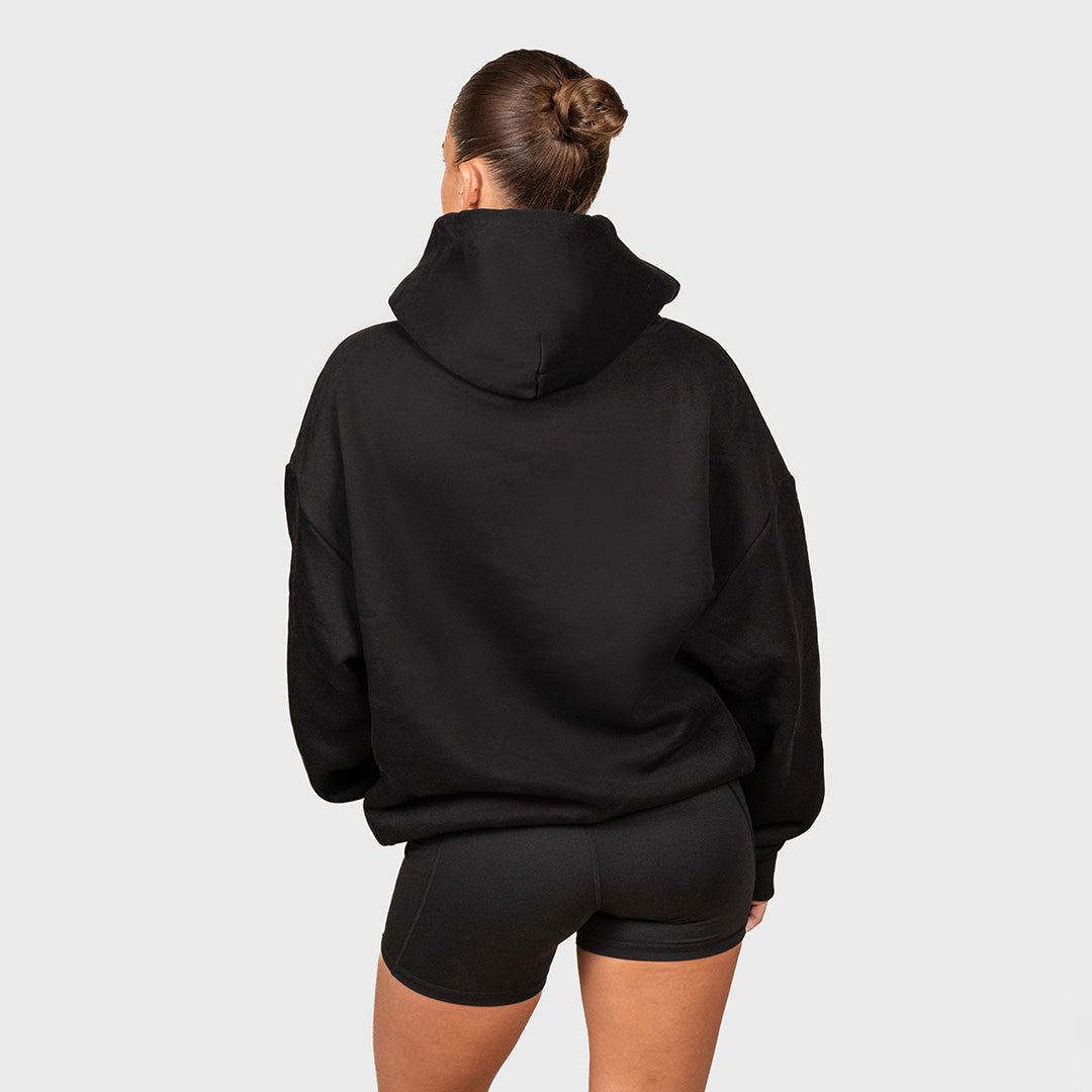 TWL Ascend Hoodie Black – oversized fleece hoodie - back view