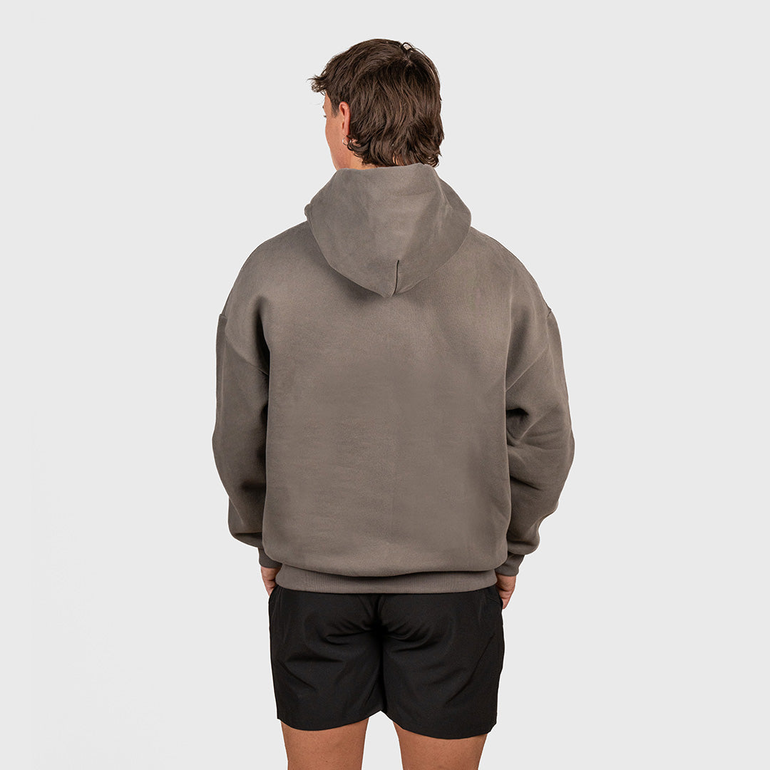 TWL Ascend Hoodie Charcoal – oversized fleece hoodie - back view