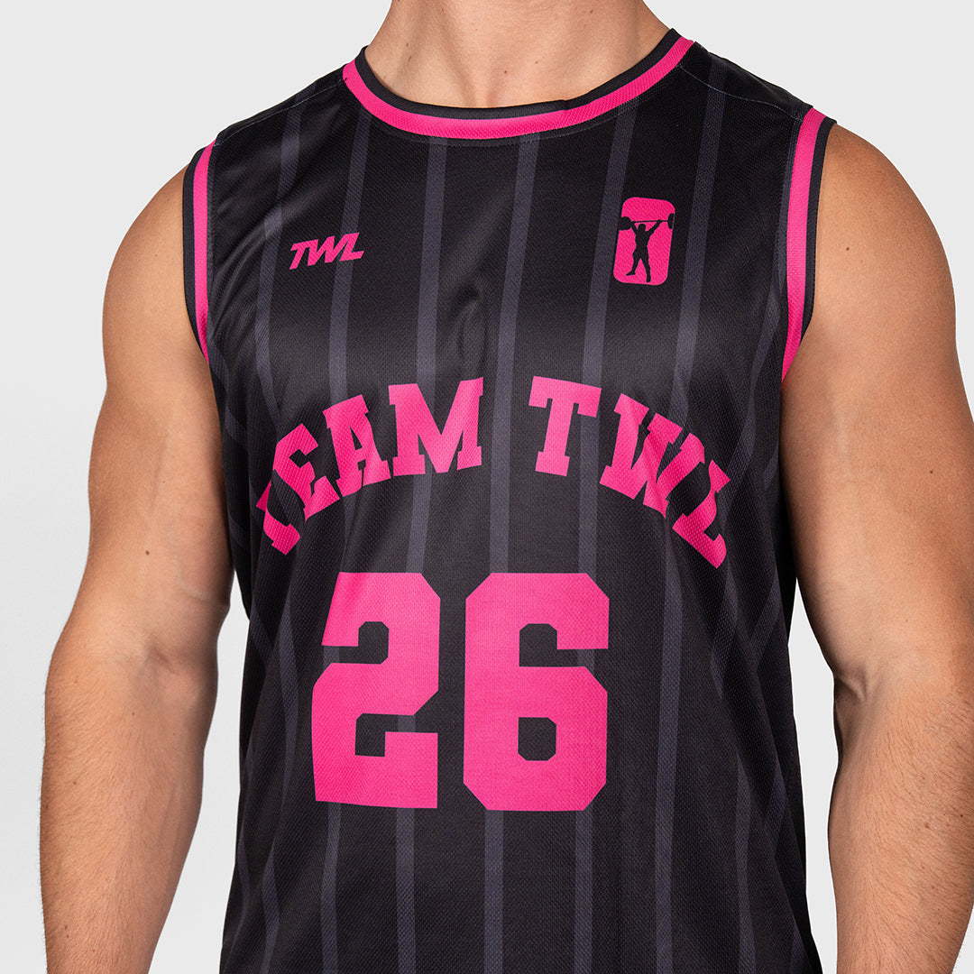 TWL - BASKETBALL JERSEY - BLACK/FLAMINGO