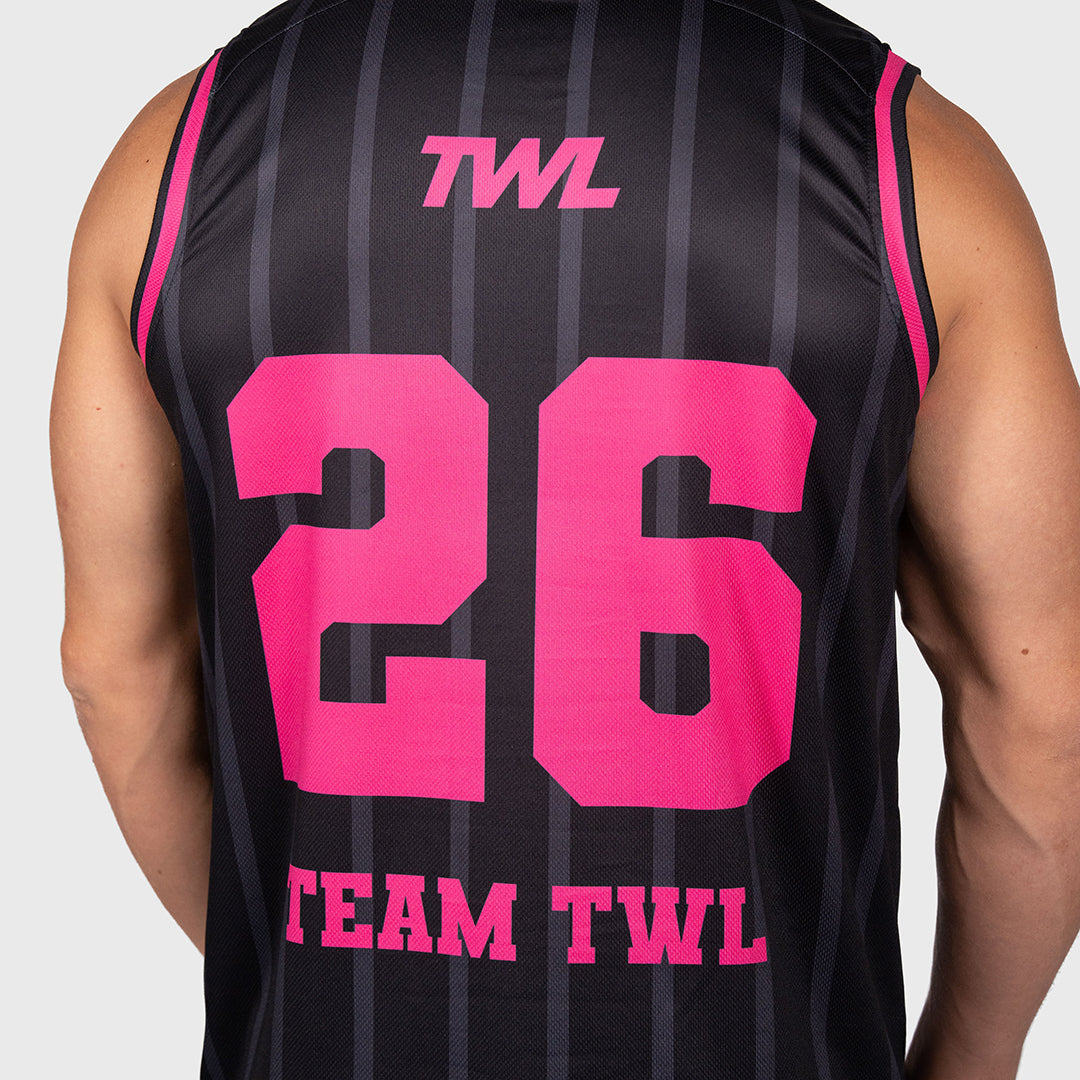TWL - BASKETBALL JERSEY - BLACK/FLAMINGO