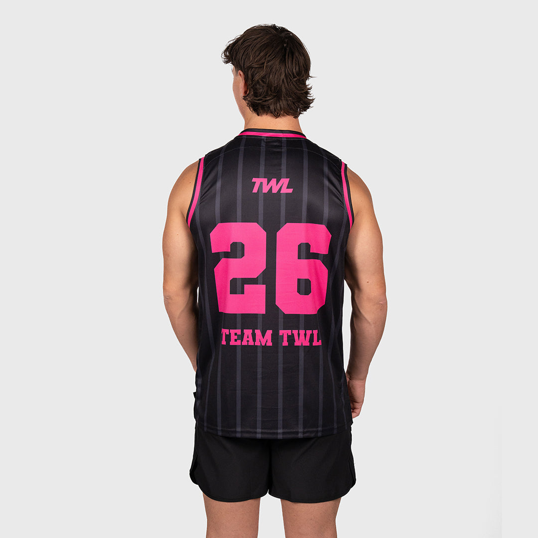 TWL - BASKETBALL JERSEY - BLACK/FLAMINGO