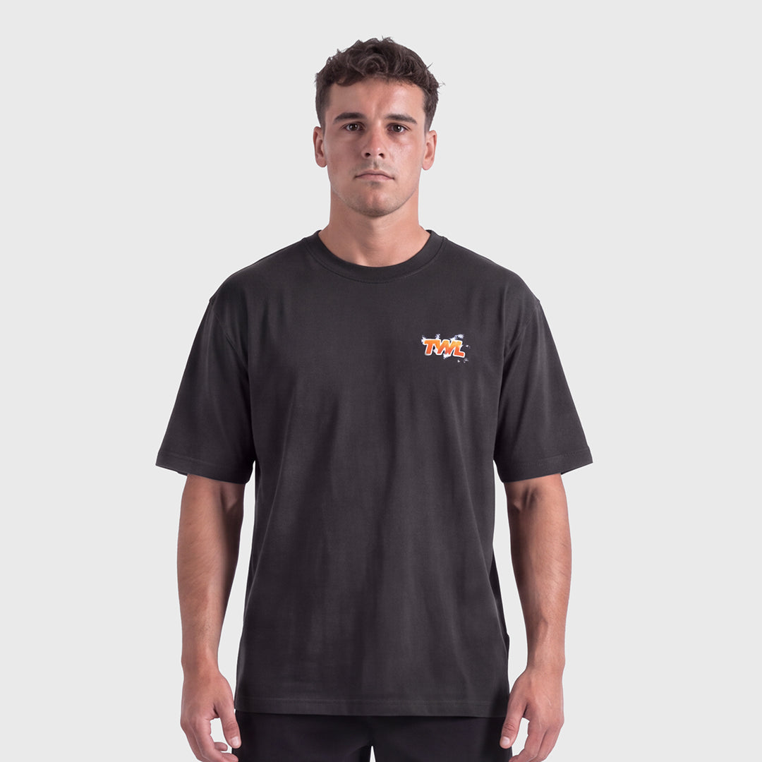 TWL - LIFESTYLE OVERSIZED T-SHIRT - BOOTLEG - EAGLE - FADED BLACK