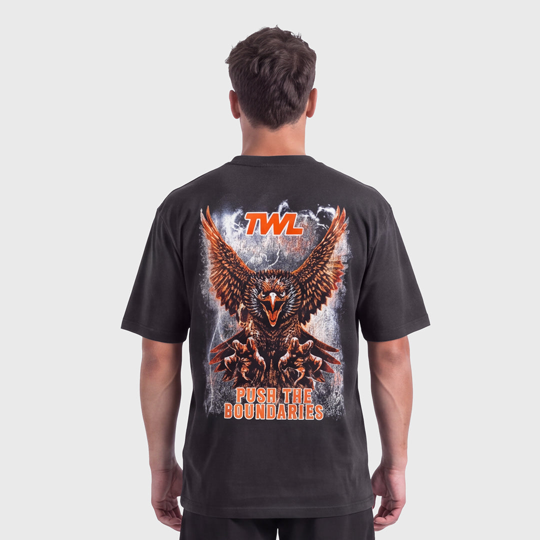 TWL - LIFESTYLE OVERSIZED T-SHIRT - BOOTLEG - EAGLE - FADED BLACK