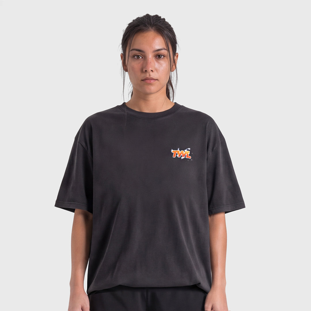 TWL - LIFESTYLE OVERSIZED T-SHIRT - BOOTLEG - EAGLE - FADED BLACK