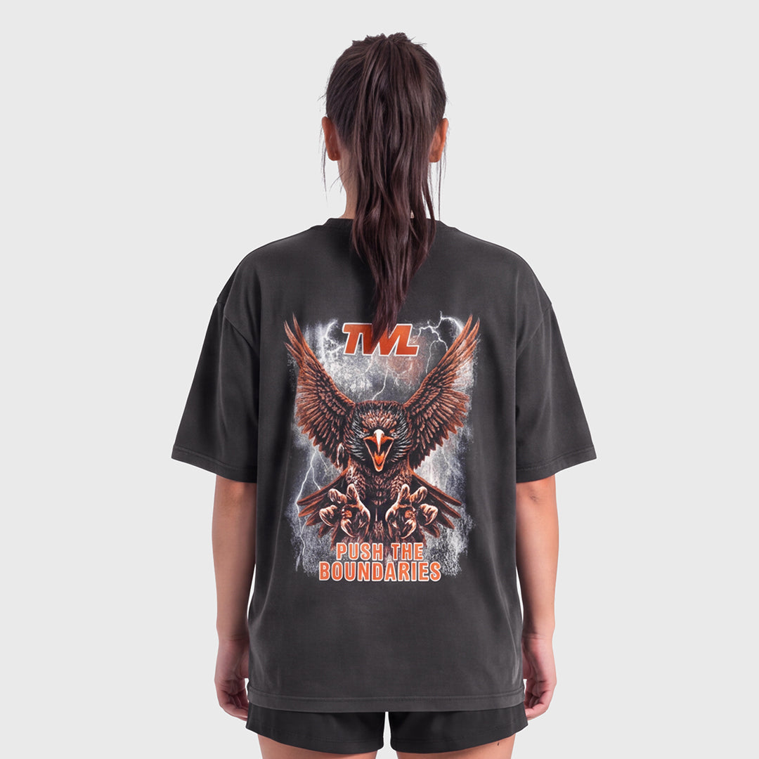 TWL - LIFESTYLE OVERSIZED T-SHIRT - BOOTLEG - EAGLE - FADED BLACK