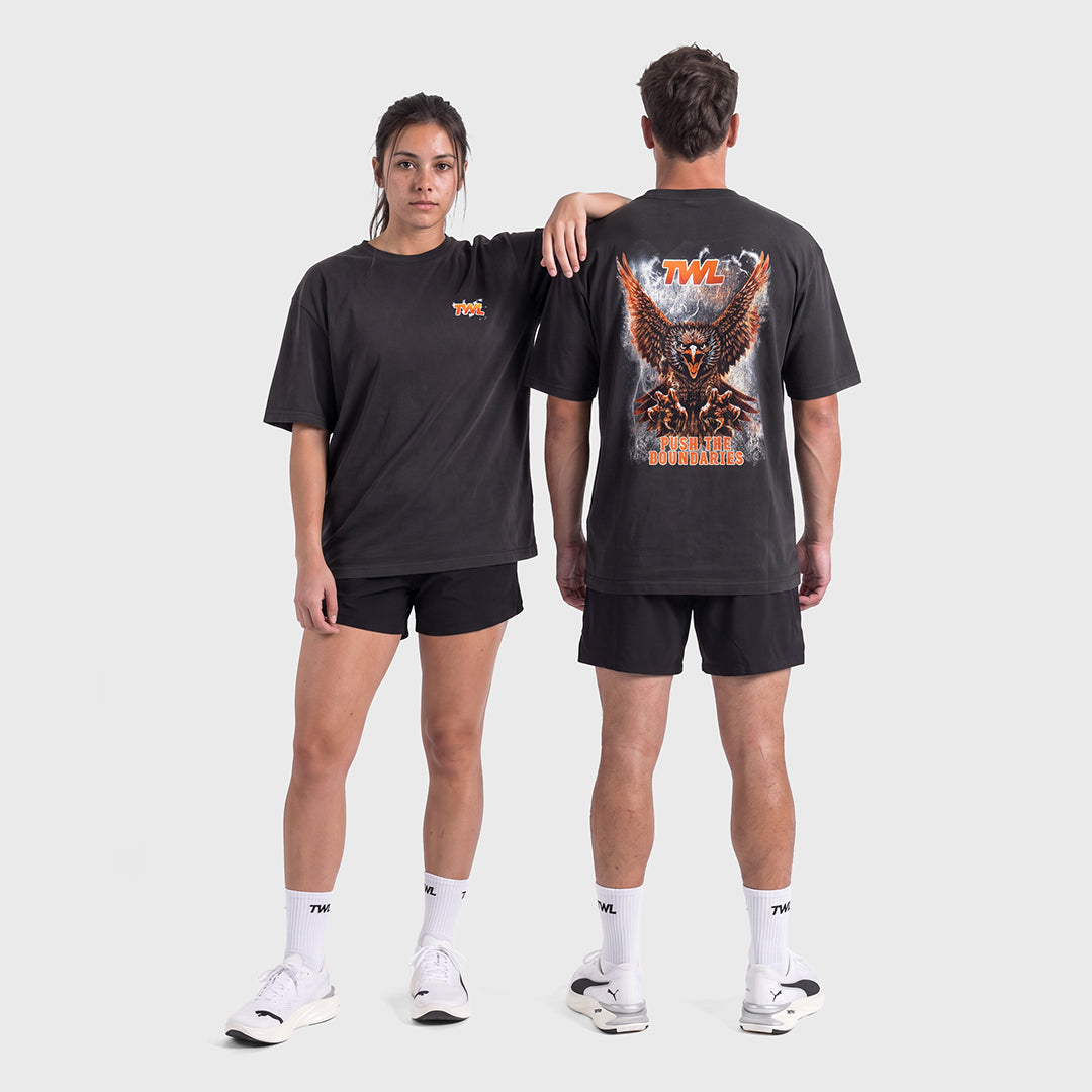 TWL - LIFESTYLE OVERSIZED T-SHIRT - BOOTLEG - EAGLE - FADED BLACK
