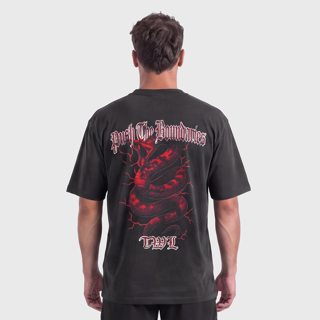 TWL - LIFESTYLE OVERSIZED T-SHIRT - BOOTLEG - SNAKE - FADED BLACK/RED
